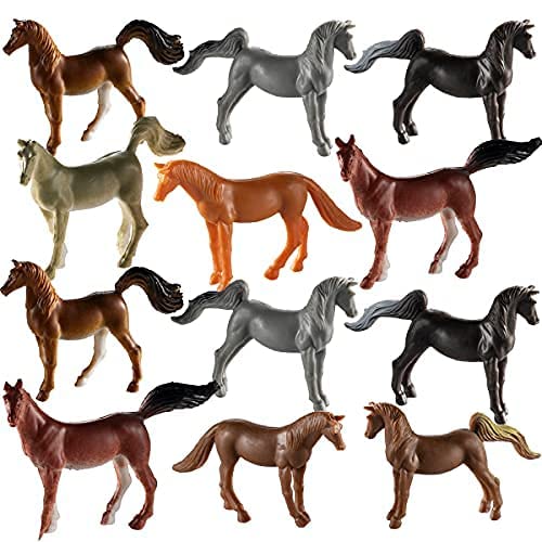  Bedwina Farm Animal Toys - Pack of 12 - Plastic Farm Animals  for Kids, Realistic 3-5 Inch Ranch/Barnyard Animal Toy Figures Styles  Include Sheep, Horse, Goat, Duck, Chicken, Turkey, Cow, Pig 