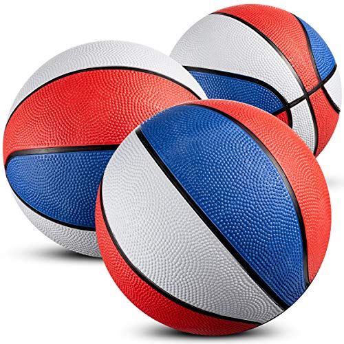 Bedwina Mini Basketballs - (7 Inch, Size 3) Pack of 4 - Mini Hoop  Basketball Set with Air Pump for Indoor, Outdoor, Pool Parties, Small Hoops