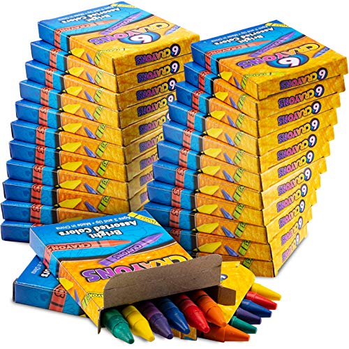 CRAYTASTIC! 100 Bulk Crayons (25 Sets of 4 Packs) - Bulk Pack of Crayons  for Classroom, Kids, Party Favors, Travel Crayon Packs, Non Toxic Crayons 