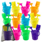 Mini 4.5-Inch Beach Buckets for Kids - (12 Pack) Sand Buckets and Shovels w/Rakes & Mesh Bags - Small Beach Pails - Sturdy Unbreakable Plastic - Beach Party Favors & Giveaways for Toddlers Ages 3-6