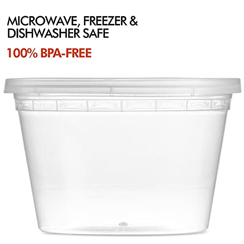 4 oz Plastic Food Storage Containers with Lids - Microwave-Safe