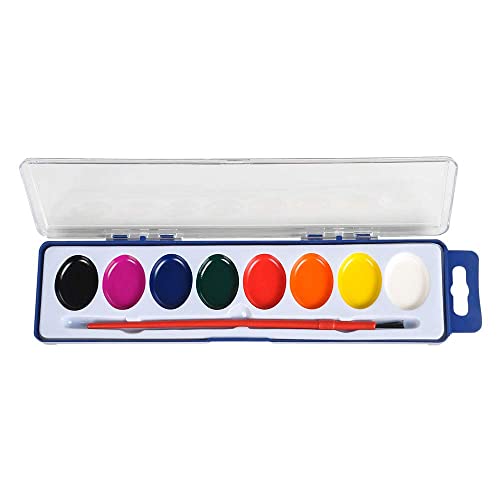 Creative Kids Bulk Washable Watercolor Paint Set - 40 Pack w/ 8 Assorted  Water Color Paints & Wooden Brush - Classroom/Charity Giving Bulk Paint