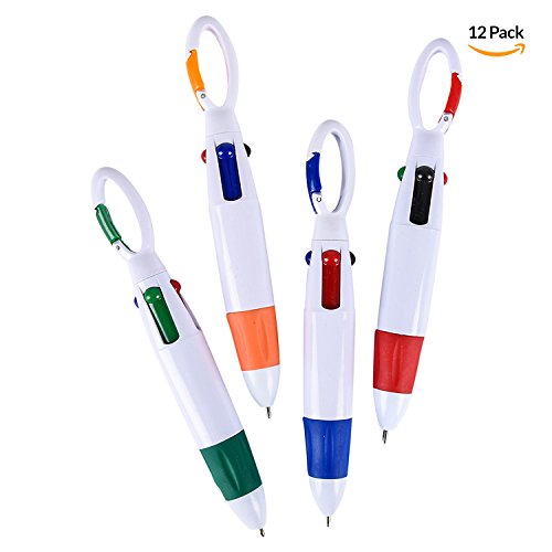 HESTYA 12 Pack Christmas 10 in 1 Mini Shuttle Pens Multicolor Pens Colorful  Plastic Neon Retractable Ballpoint Pens for Office School Supplies