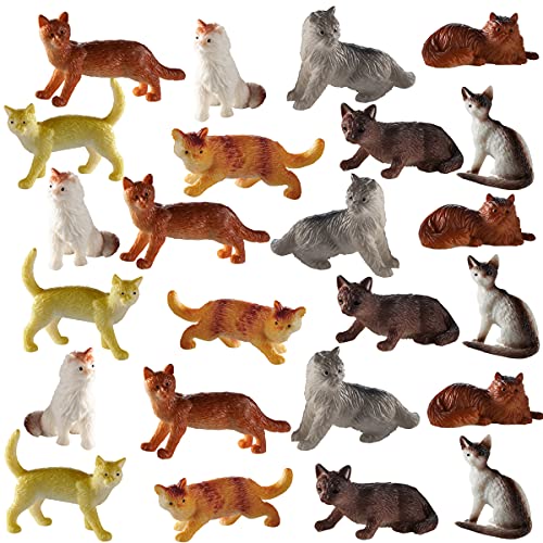 Cute Tiny Cat & Dog Figurines - Mini Toys - Small Novelty Prize Toy - Party Favors - Gift 24 Mini Cat and Dog Figurines - (2 Dozen)