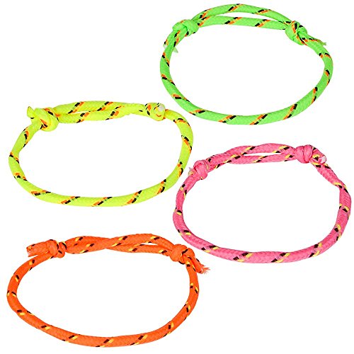 Friendship Bracelets for Kids - (Bulk Pack of 144) Neon Adjustable Wov –