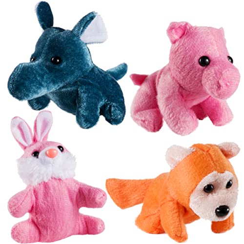 Small Stuffed Animals Assortment - 12 Pack of Mini Plush Animal