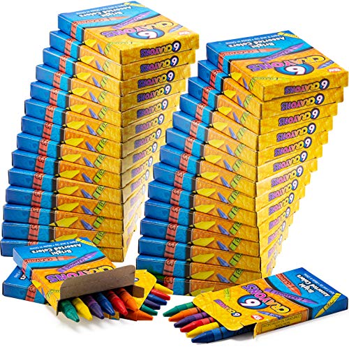 CRAYTASTIC! 100 Bulk Crayons (25 Sets of 4 Packs) - Bulk Pack of Crayons  for Classroom, Kids, Party Favors, Travel Crayon Packs, Non Toxic Crayons 