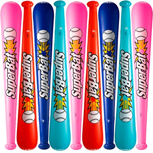  ArtCreativity Inflatable Baseball Bats for Kids, Set of 4, 40  Inch Durable Inflates in Assorted Colors, Cool Sports Birthday Party  Favors, Decorations, and Supplies, Carnival Party Prizes : Everything Else